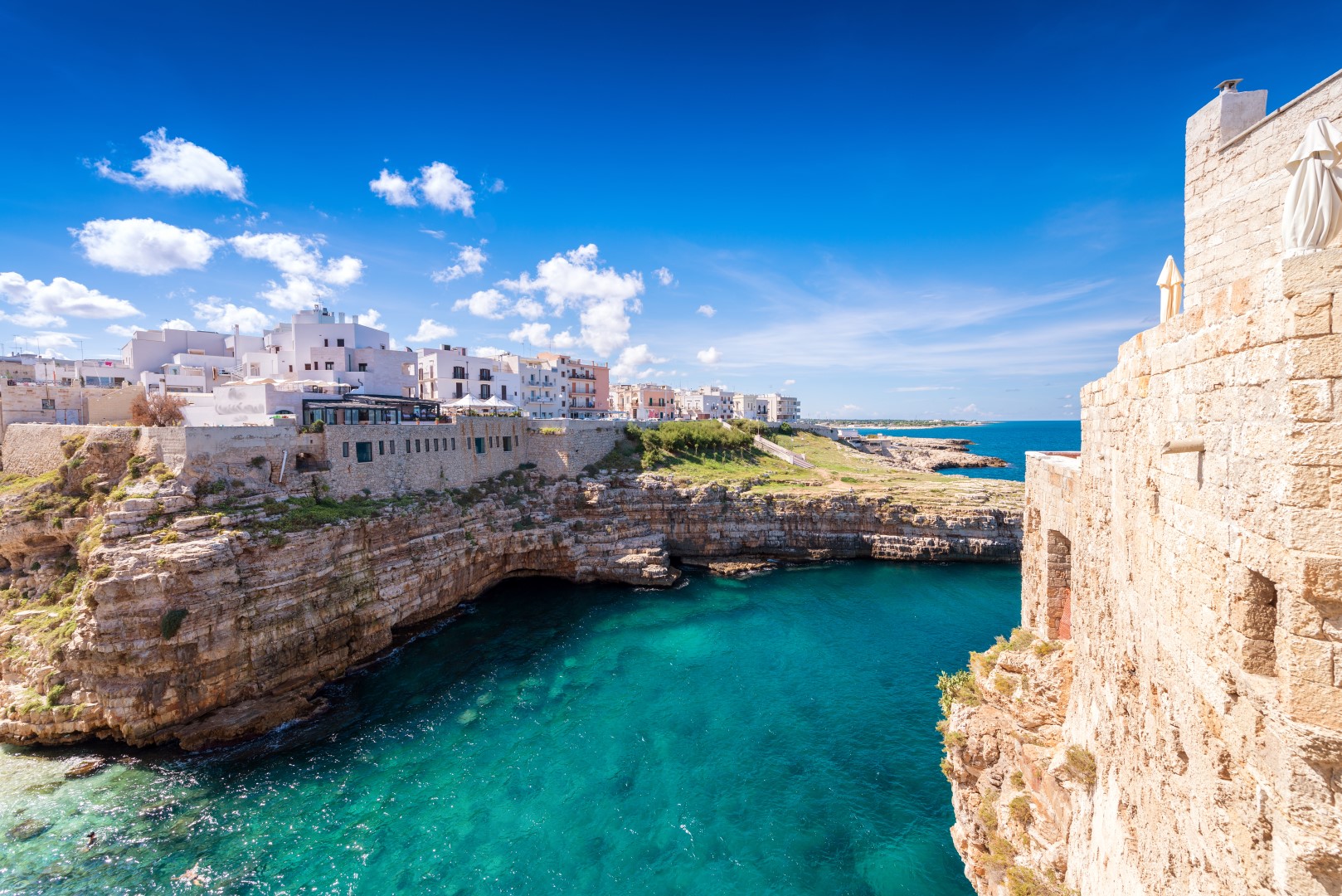 Polignano a Mare - Steep Cliffs and White Sand Beaches