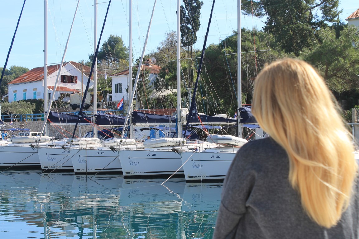 Sailing yachts in the marina