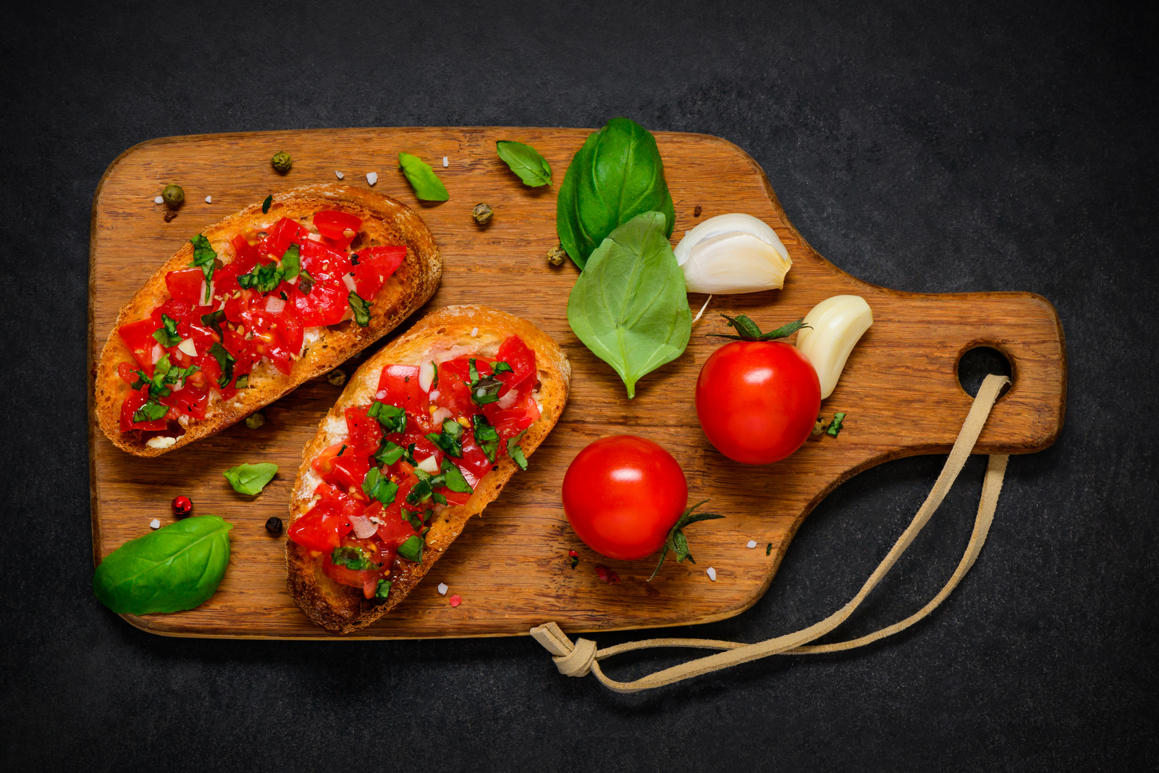 Simple meals - Bruschetta with Fresh Tomato and Basil 