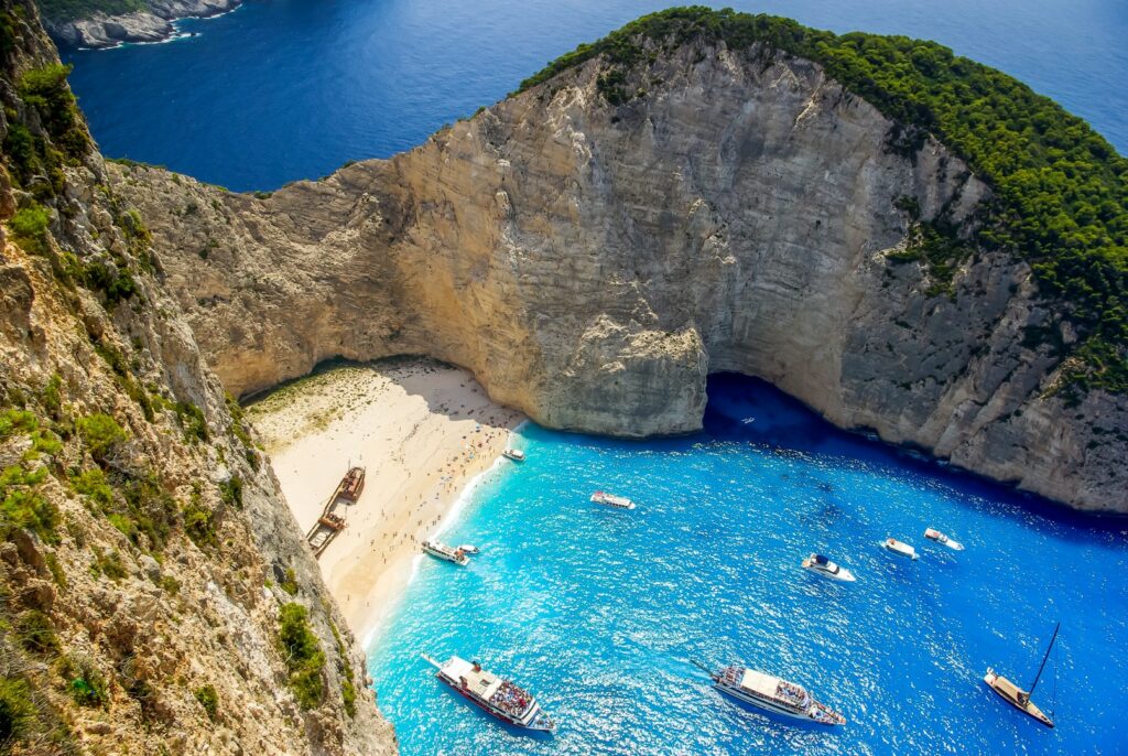 Navagio beach, Zakynthos island in Greece. Shipwreck is one of the most beautiful Greek beaches.