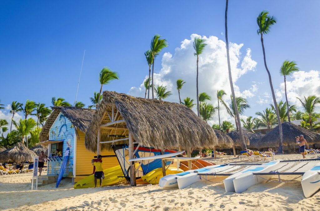 Caribbean beach huts