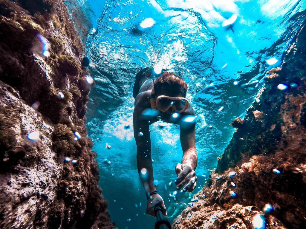 Boy diving