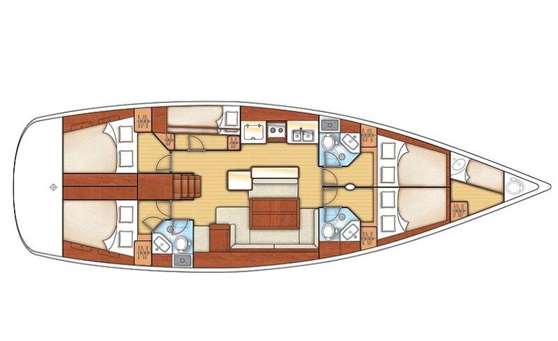 5-Kabinen-Segelboot