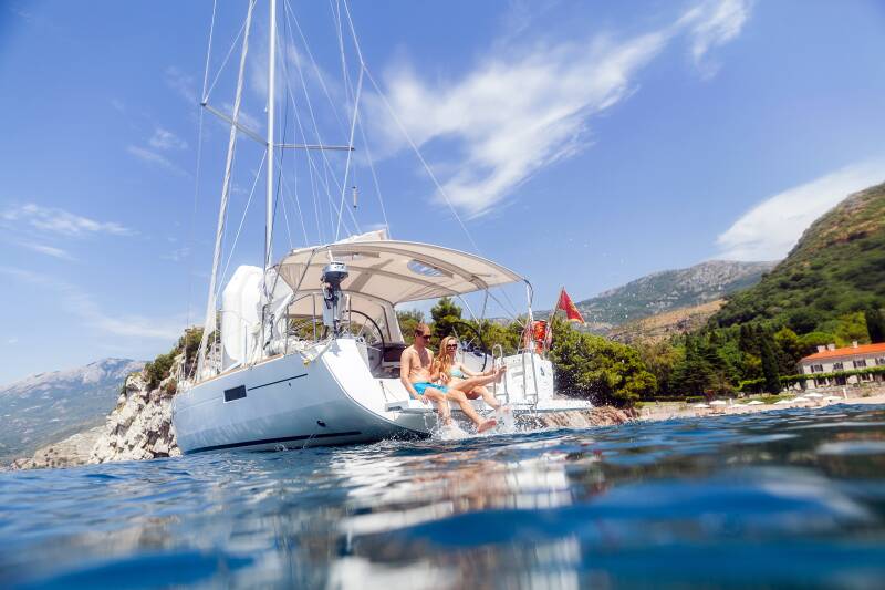 Skippered Yacht Charter Couple Relaxing