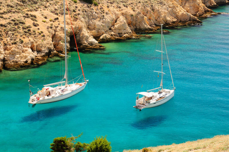 Croatia Krk Island Sailboats