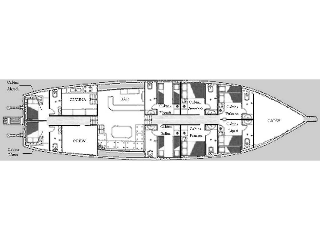 Gulet Cabin 2 (CabinLipari - double bed + single bed) Kaptan Yilmaz II