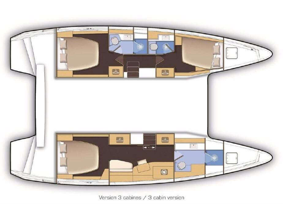 Lagoon 42 Version 3 Cabinas Full Equipe Side