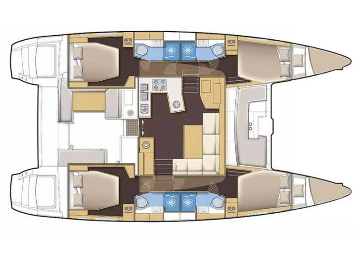 Lagoon 450  Flybridge EVI (2 generators, air condition 71.000 BTU, water maker, 2 SUP free of charge)