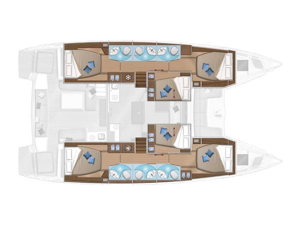 Lagoon 50 NOMAD II (VIP EQUIPPED, Generator, Air-condition, watermaker, Hydraulic swim platform, wine cooler, 2 SUP, 2 tubes, Waterski, fishing equipment, snorkeling equipment) 