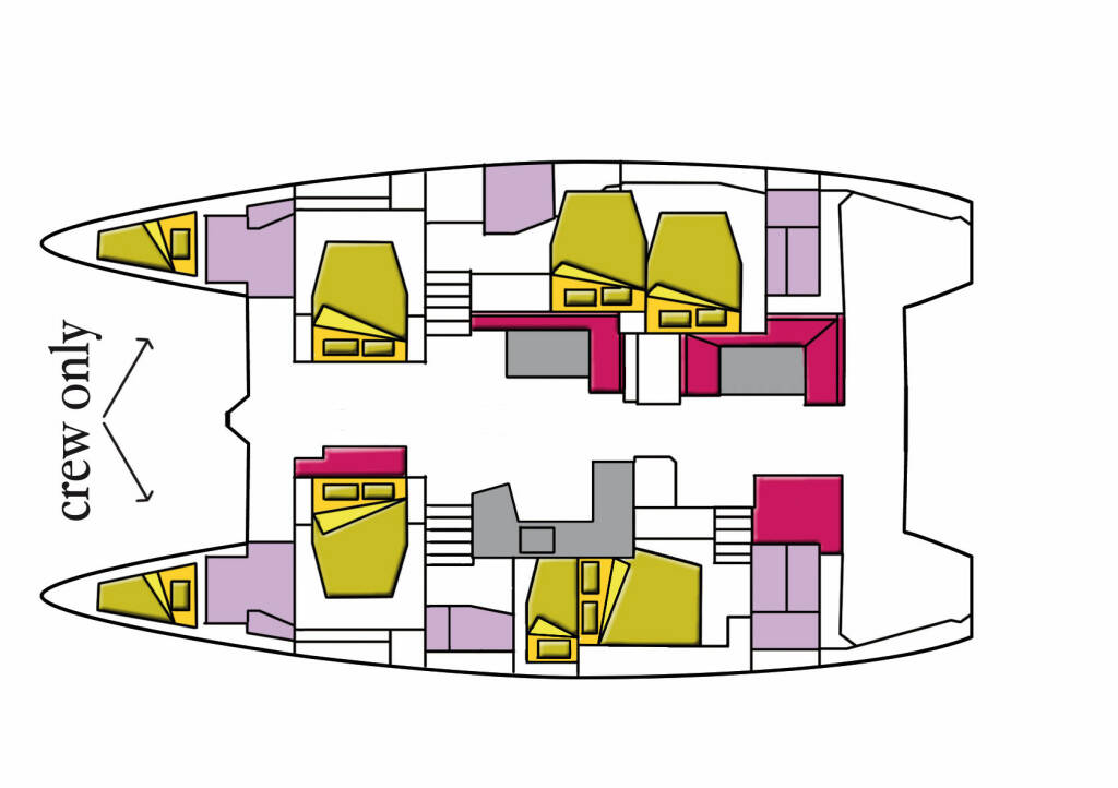 Lagoon 52F  Dugongo II (TOR) (6 cab + 1 crew) (A/C, WM, Generator, Inverter, Tender Lift)