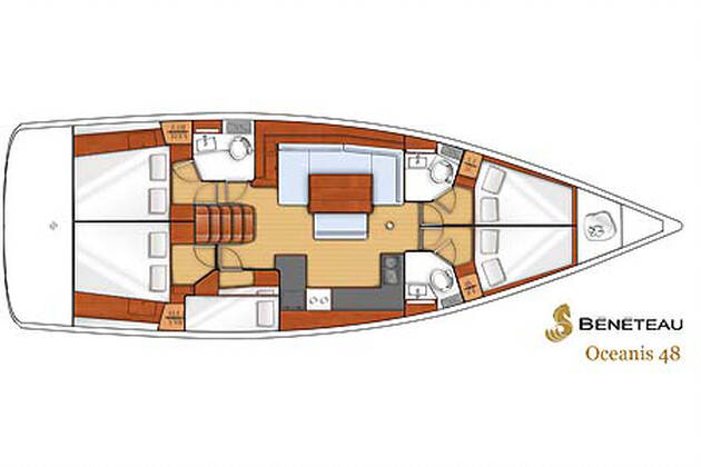 Oceanis 48 Nabucco: Aft cabin #2 (Cabin charter - 2 pax) Fully Crewed, ALL EXPENSES