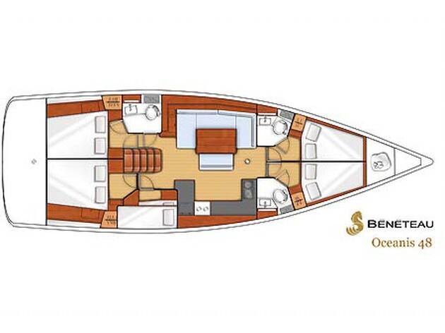 Oceanis 48 Nabucco: Aft cabin #2 (Cabin charter - 2 pax) Fully Crewed, ALL EXPENSES